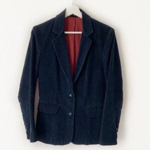 Oscar De La Renta Stella Navy Corduroy Blazer